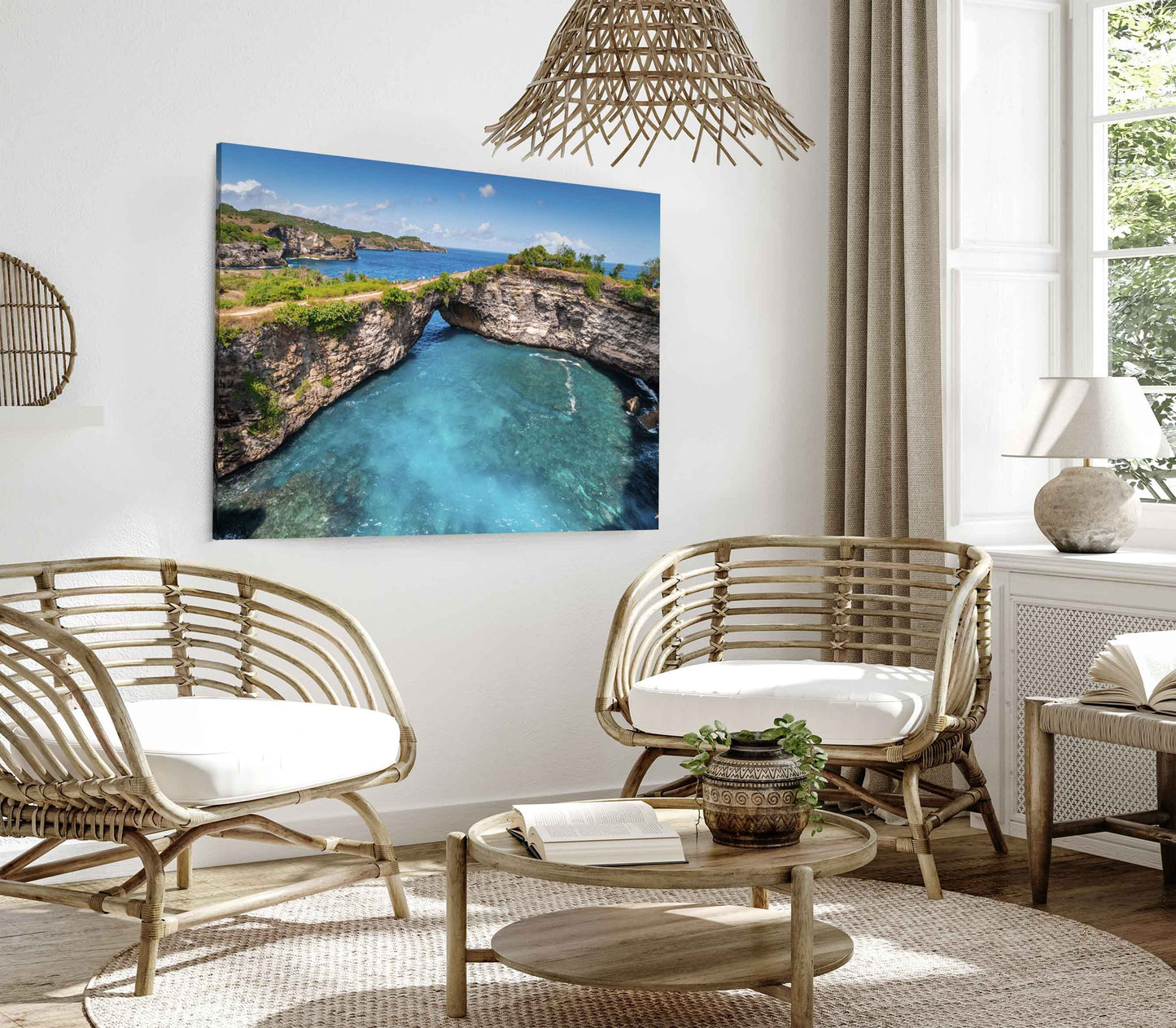 Bella Home Stone Arch Over The Sea Print Canvas Ready to hang
