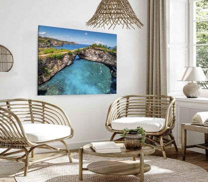 Bella Home Stone Arch Over The Sea Print Canvas Ready to hang