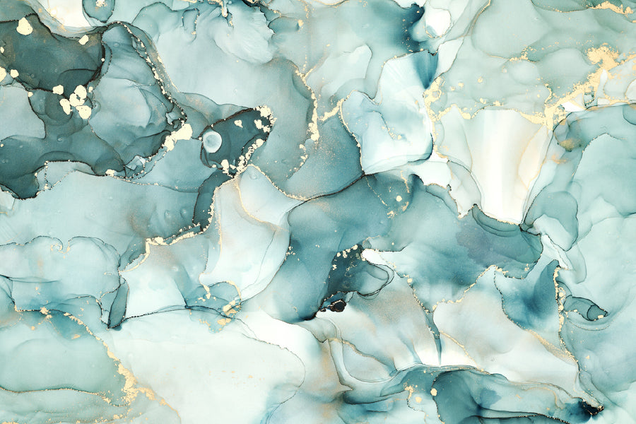 Grey Green & Gold Abstract Design Home Decor Premium Quality Poster Print Choose Your Sizes