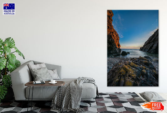 Rocky Coast Beach Sunset Scenery Photograph Print 100% Australian Made