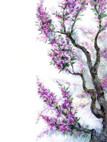 Purple Floral Watercolor Painting Print 100% Australian Made