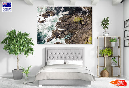 Sea Waves on Rocky Coast View Photograph Print 100% Australian Made