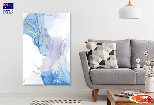 Blue Pink & Gold Lines Abstract Design Print 100% Australian Made