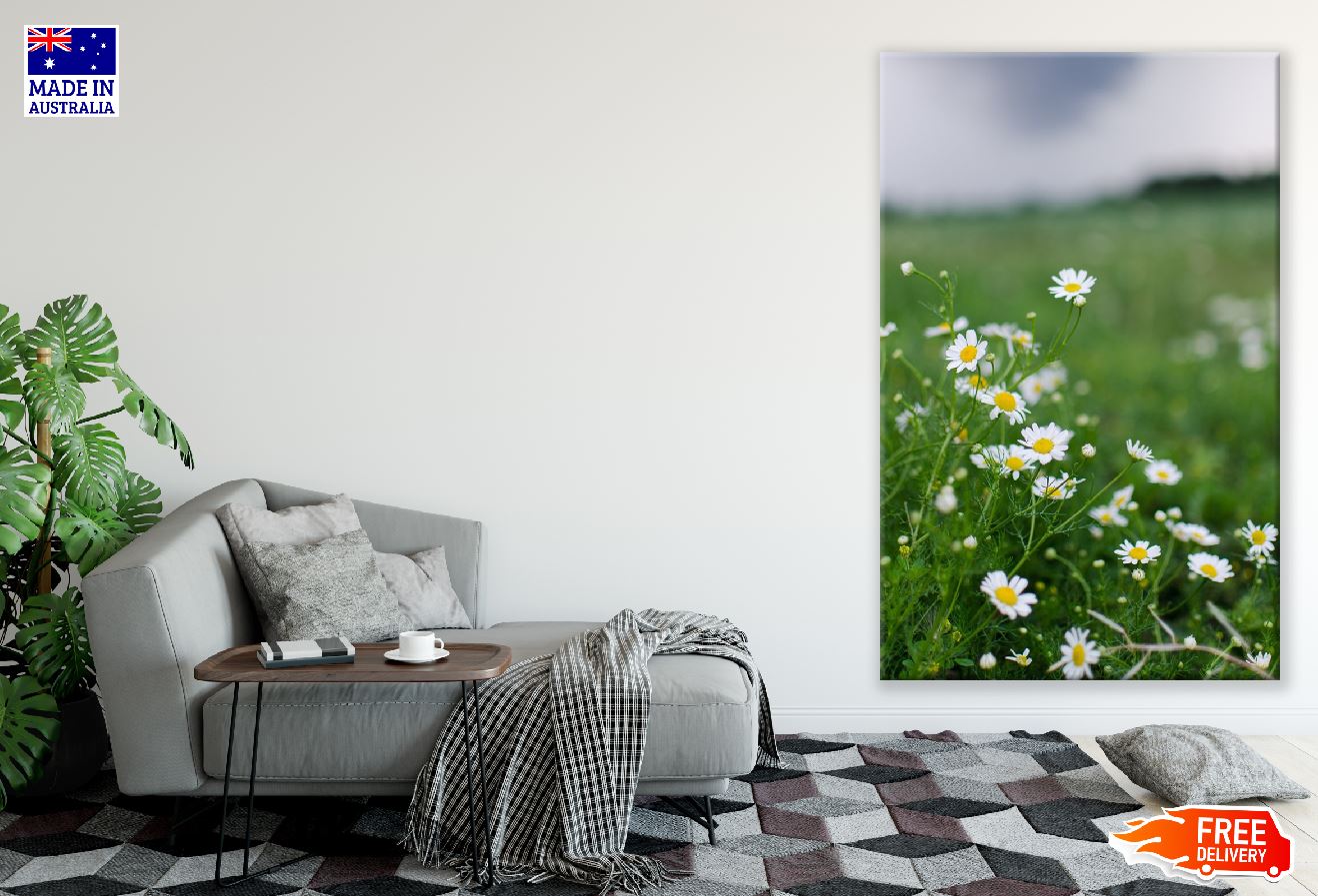 White Chamomile Flowers Photograph Print 100% Australian Made