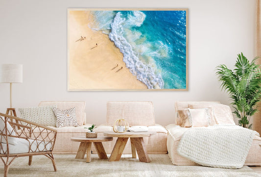 People on Nusa Penida Sea Aerial View Photograph Home Decor Premium Quality Poster Print Choose Your Sizes