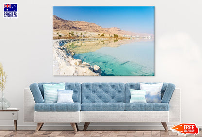 Sea Coastline & White Salt Rocks View Print 100% Australian Made