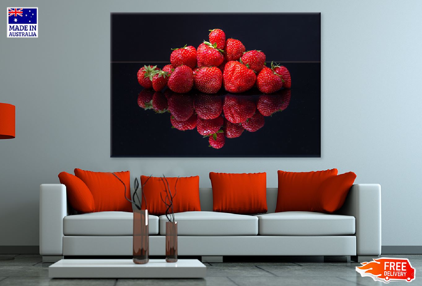 Pile Red Croatian Strawberries Photograph Print 100% Australian Made