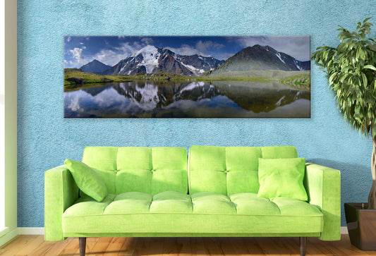 Panoramic Canvas Mountain near Lake View Photograph High Quality 100% Australian Made Wall Canvas Print Ready to Hang