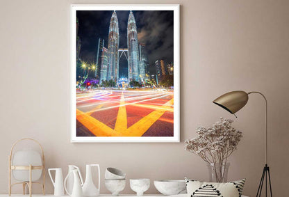 Kuala Lumpur Twin Tower Night View Photograph Home Decor Premium Quality Poster Print Choose Your Sizes