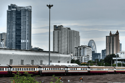 Train & Trailway Station In City Photograph Print 100% Australian Made