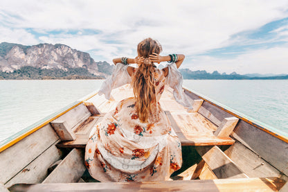 Girl on a Boat Scenery Photograph Print 100% Australian Made