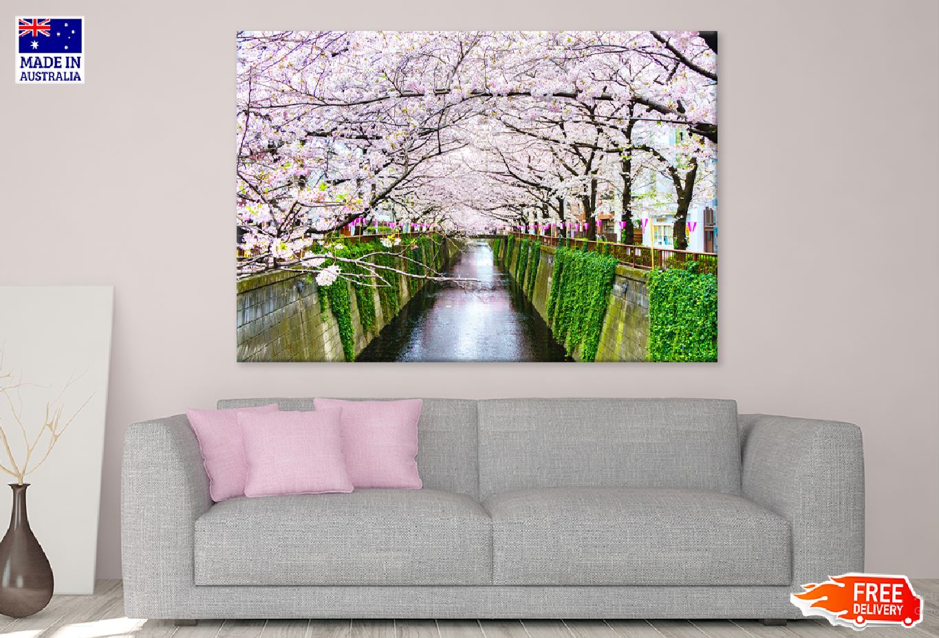 Cherry Blossoms Tree Meguro River Photograph Print 100% Australian Made