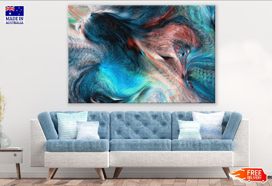 Blue & Red Abstract Design Print 100% Australian Made