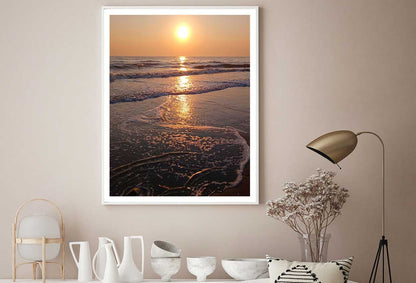 Sea Waves Near Sea Sand Sunset View Photograph Home Decor Premium Quality Poster Print Choose Your Sizes