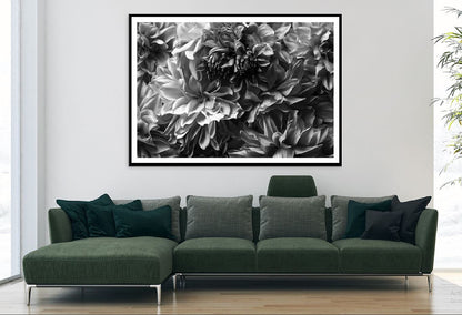 Flower Petals B&W Closeup View Photograph Home Decor Premium Quality Poster Print Choose Your Sizes