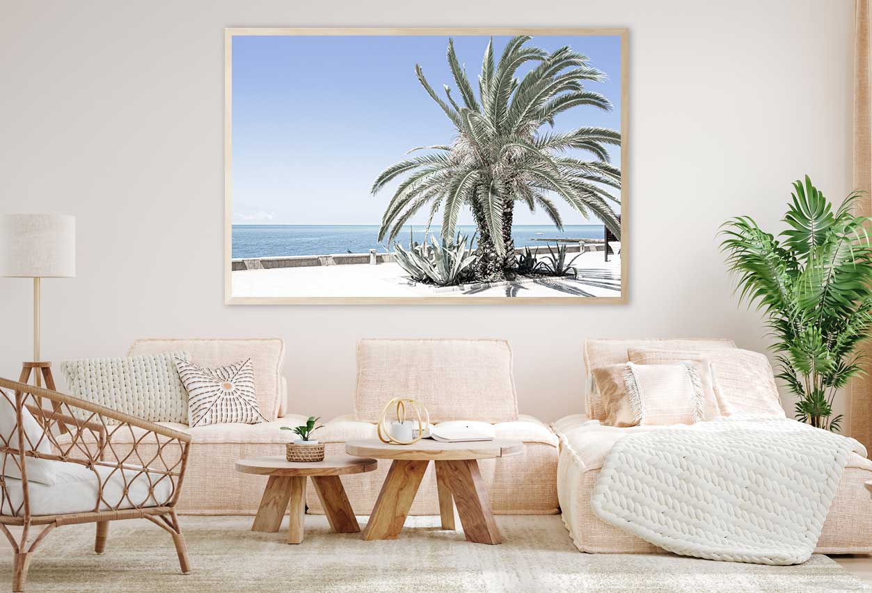 Palm Tree Near Sea Scenery View Photograph Home Decor Premium Quality Poster Print Choose Your Sizes