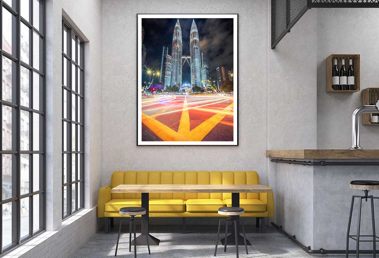 Kuala Lumpur Twin Tower Night View Photograph Home Decor Premium Quality Poster Print Choose Your Sizes