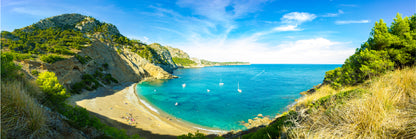 Panoramic Canvas Rocky Coastline Sea View Photograph High Quality 100% Australian Made Wall Canvas Print Ready to Hang