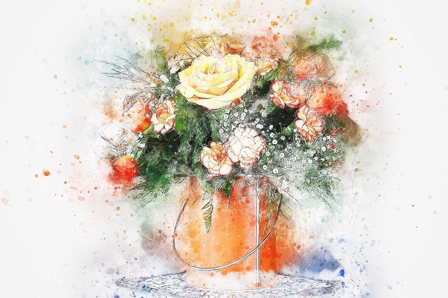 Flower Vase Abstract Design Print 100% Australian Made