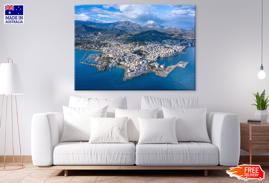 City Mountain & Sea Aerial View Print 100% Australian Made