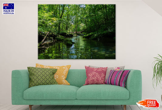 River in Greenery Forest Scenery Photograph Print 100% Australian Made