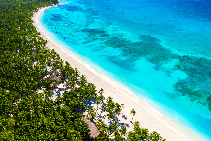 Caribbean Island & Tress Aerial View Photograph Print 100% Australian Made