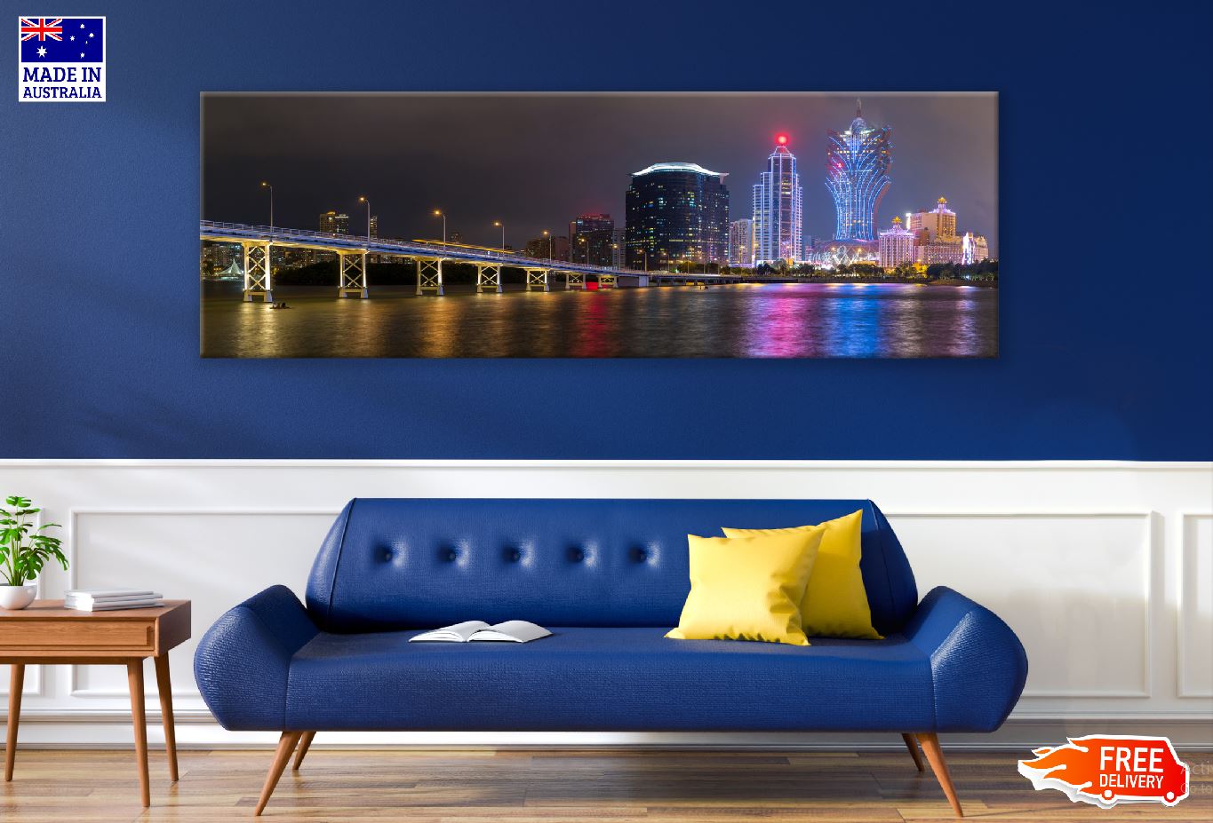 Panoramic Canvas Macau Cityscape View Photograph High Quality 100% Australian Made Wall Canvas Print Ready to Hang