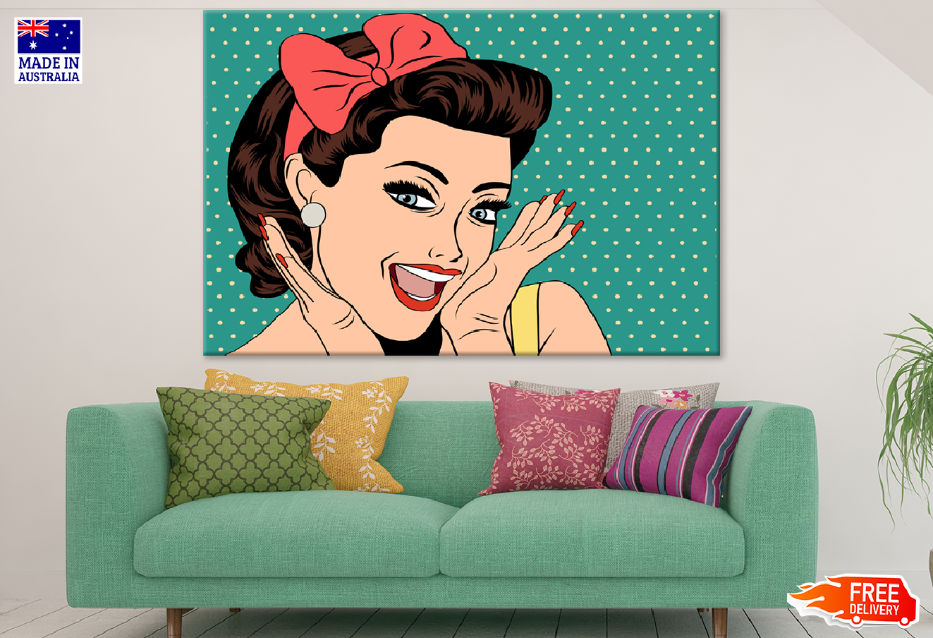 Surprised Girl Portrait Illustration Print 100% Australian Made