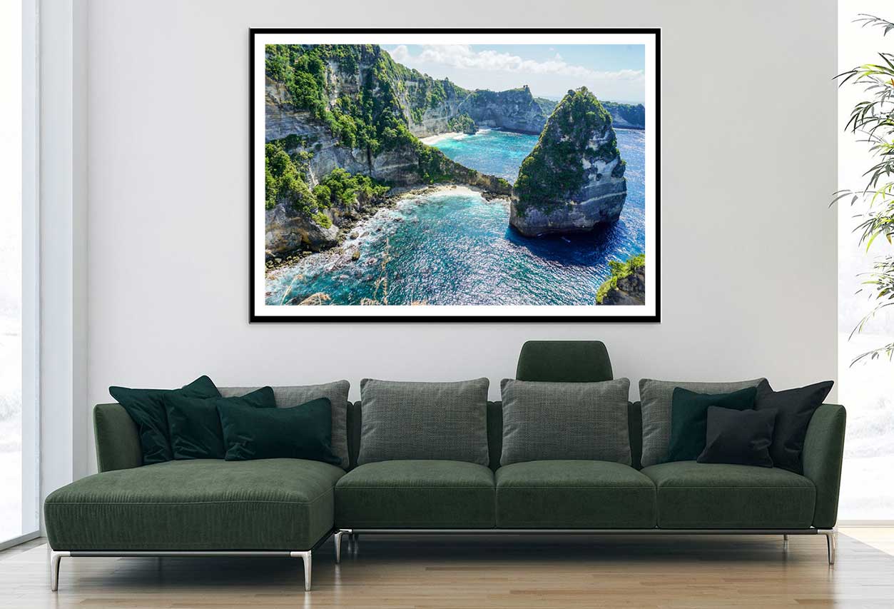 Nusa Penida Beach with Cliff View Photograph Home Decor Premium Quality Poster Print Choose Your Sizes