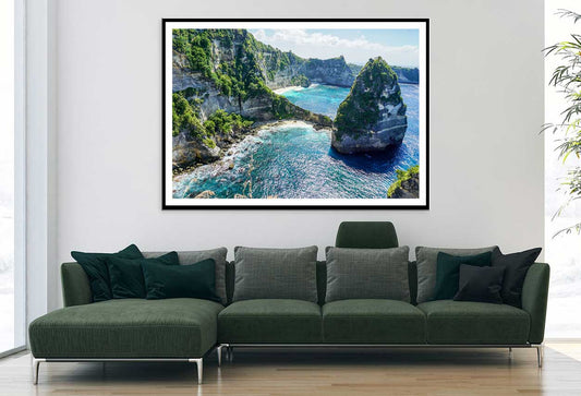 Nusa Penida Beach with Cliff View Photograph Home Decor Premium Quality Poster Print Choose Your Sizes