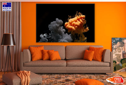 Black & Orange Smoke Abstract Design Print 100% Australian Made