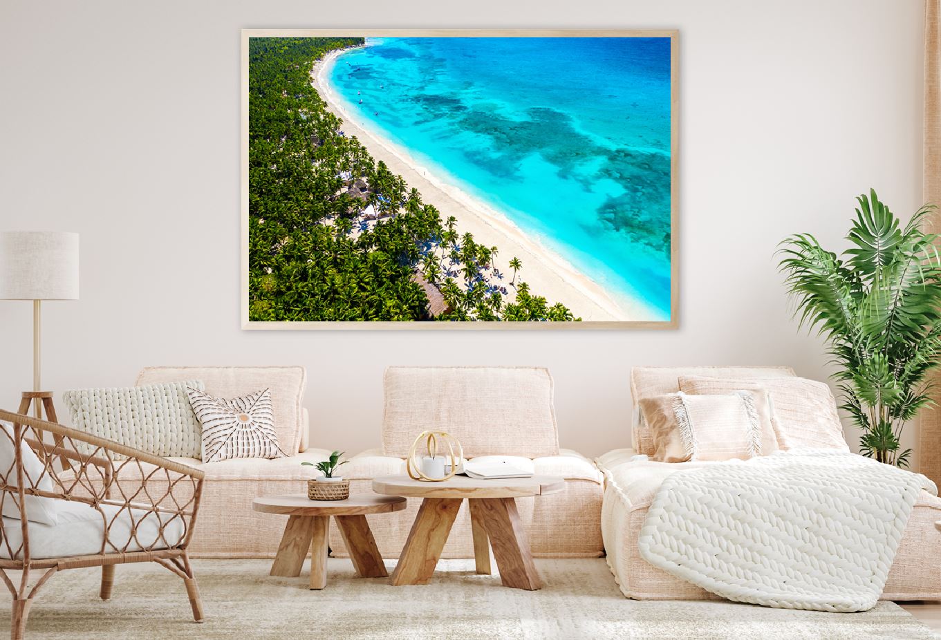 Caribbean Island & Tress Aerial View Photograph Home Decor Premium Quality Poster Print Choose Your Sizes