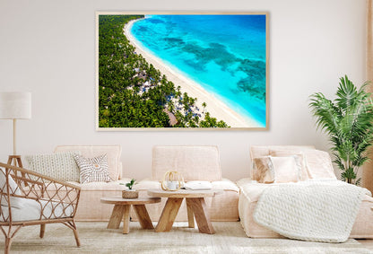 Caribbean Island & Tress Aerial View Photograph Home Decor Premium Quality Poster Print Choose Your Sizes