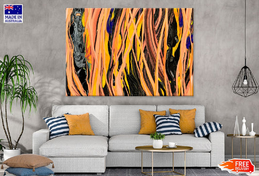 Orange Lines Liquid Abstract Design Print 100% Australian Made