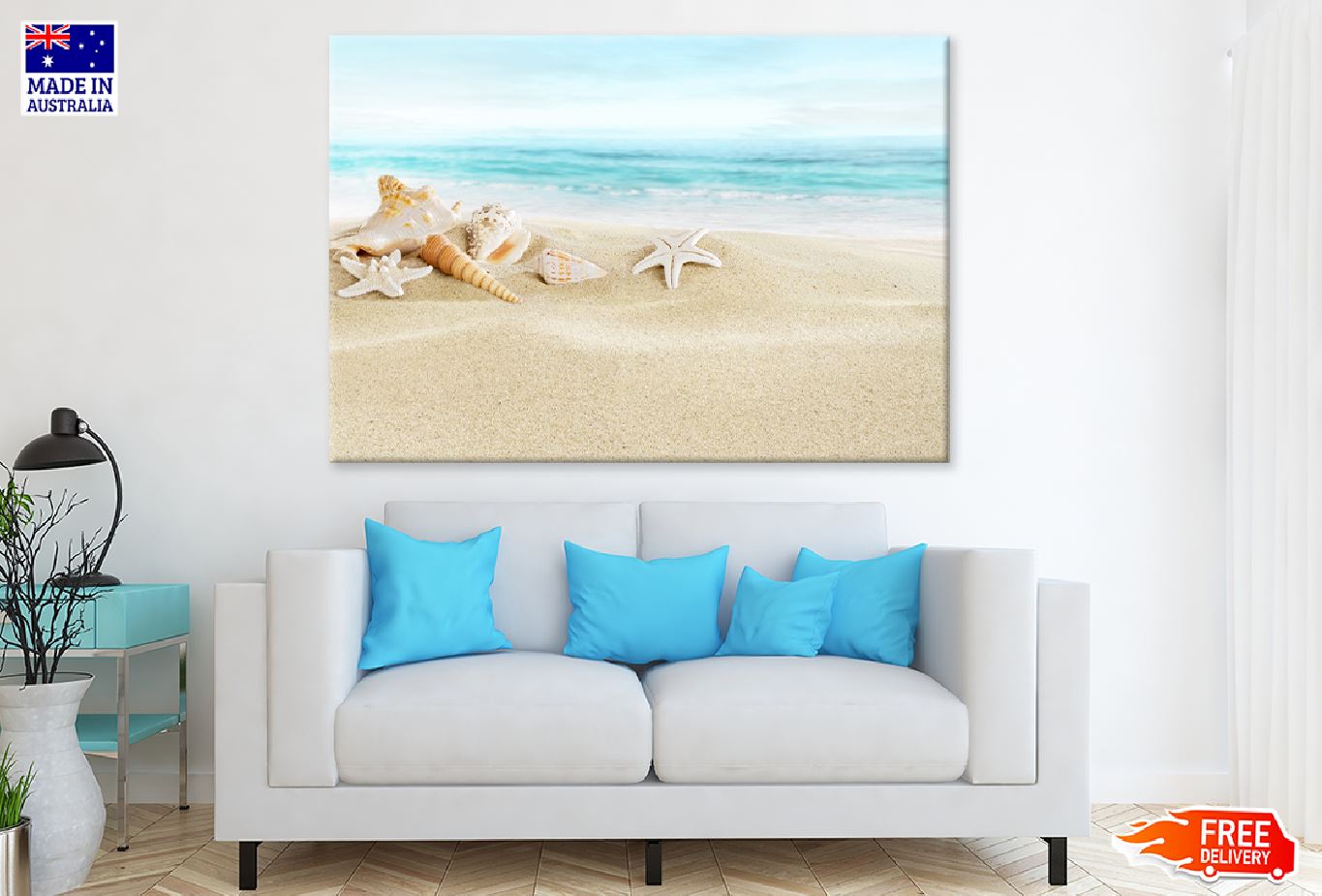 Shells on Sandy Beach View Photograph Print 100% Australian Made