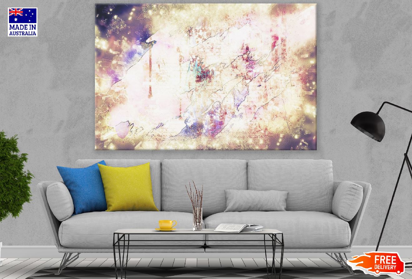 Golden Lights Abstract Design Print 100% Australian Made