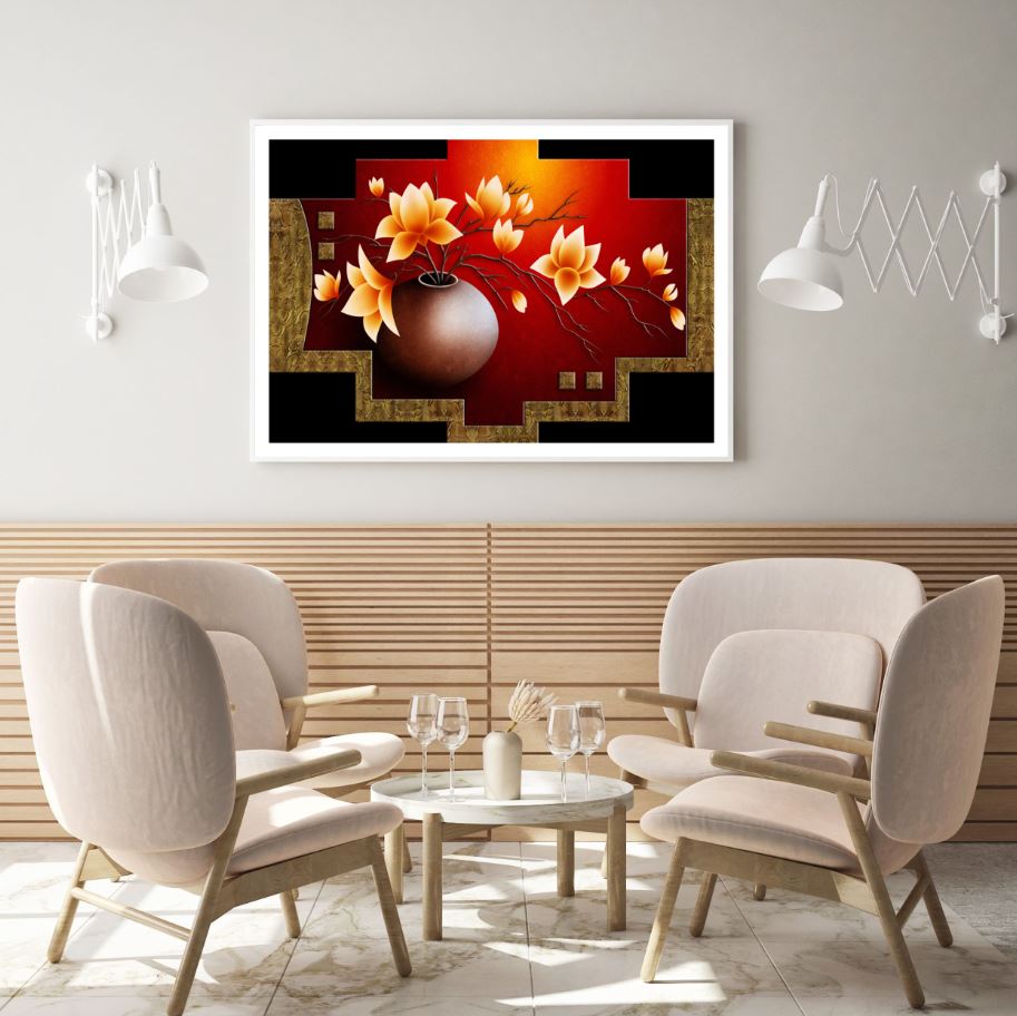 Flowers in a Pot Abstract Design Home Decor Premium Quality Poster Print Choose Your Sizes