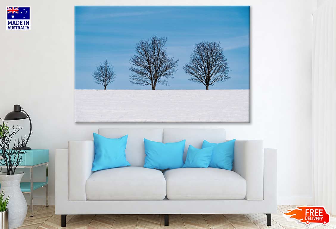 Trees & Snow Covered Ground Photograph Print 100% Australian Made