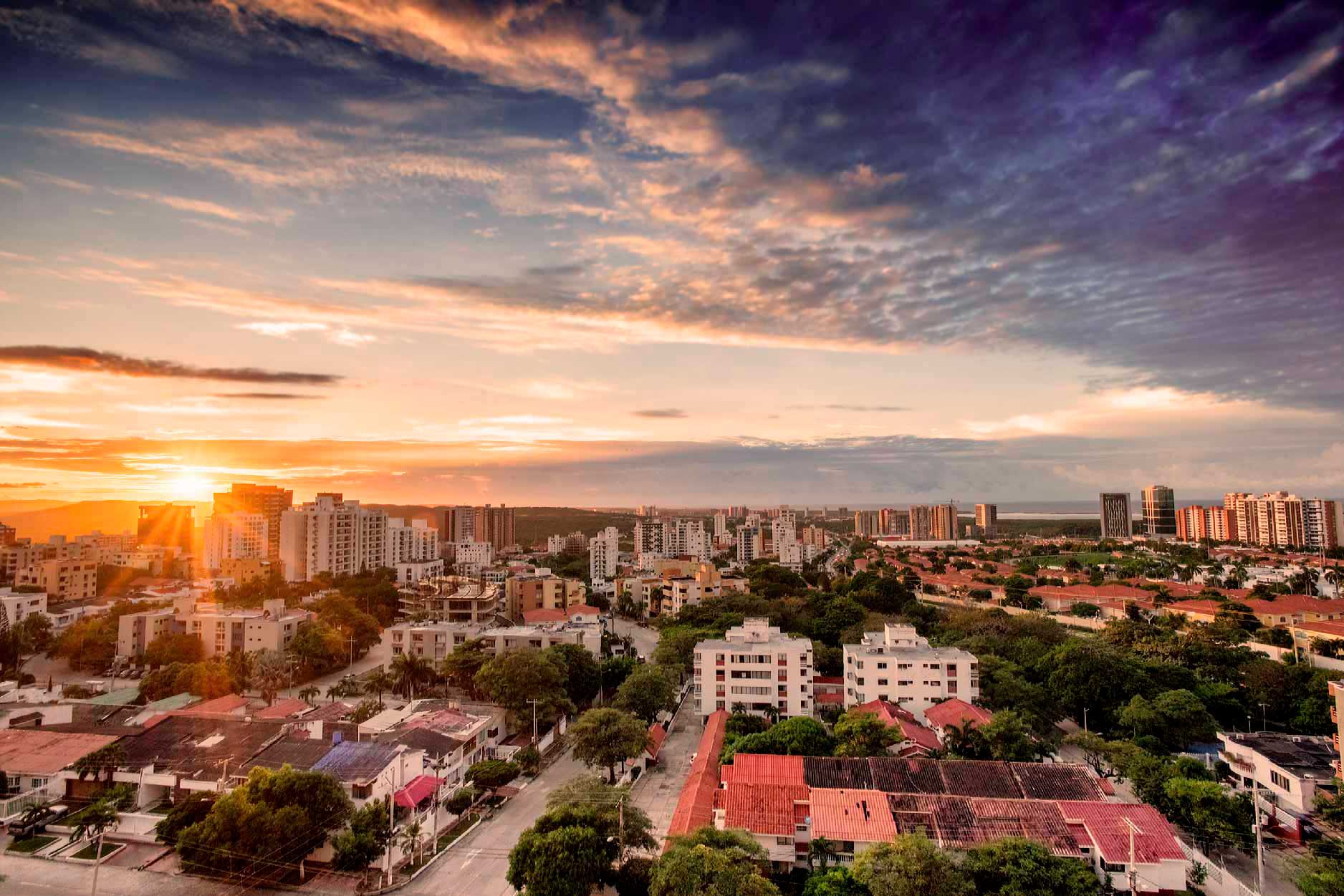 Bella Home Colombia Towards The River at Sunset Print Canvas Ready to hang