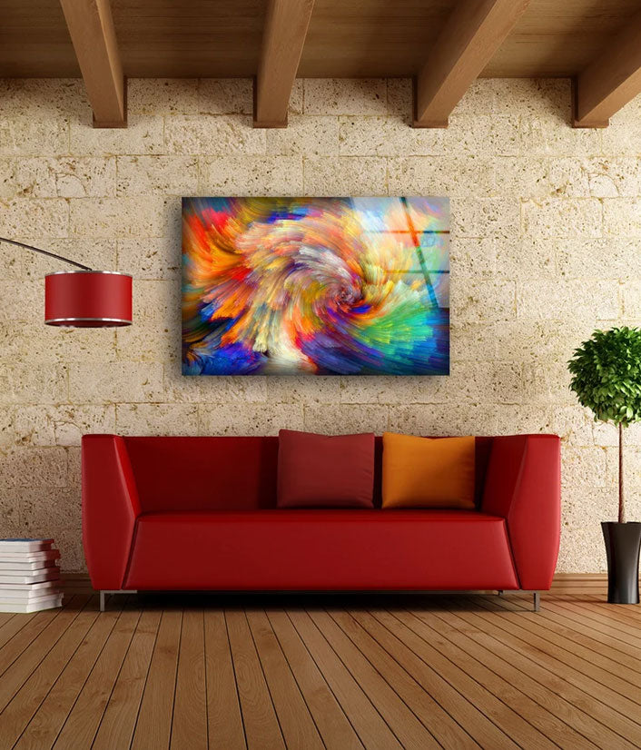 Multicolor Abstract Spiral Design Acrylic Glass Print Tempered Glass Wall Art 100% Made in Australia Ready to Hang