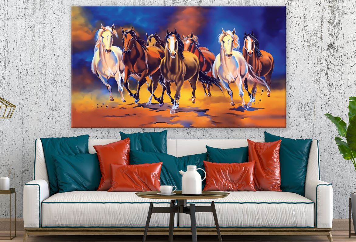 Stunning Seven Running Horses Painting Print 100% Australian Made