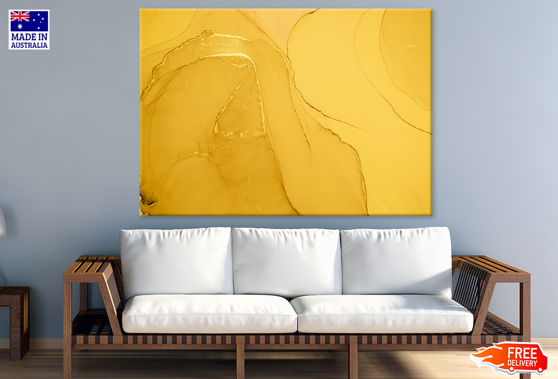 Yellow Abstract Design Print 100% Australian Made