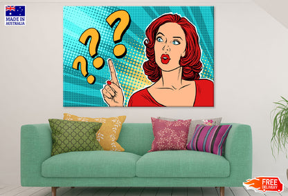 Short Hair Girl with Question Marks Quote Illustration Print 100% Australian Made