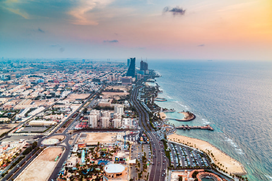 Landscape View of Jeddah City Sea Photograph Print 100% Australian Made