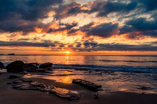 Sea Sunset Sky Scenery Photograph Print 100% Australian Made