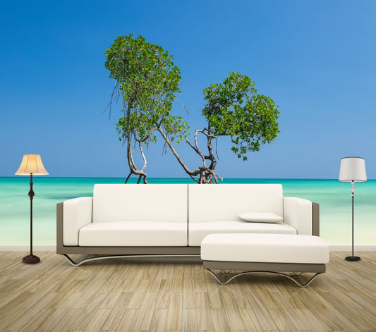 Wallpaper Murals Peel and Stick Removable Tree in Beach Scenery High Quality