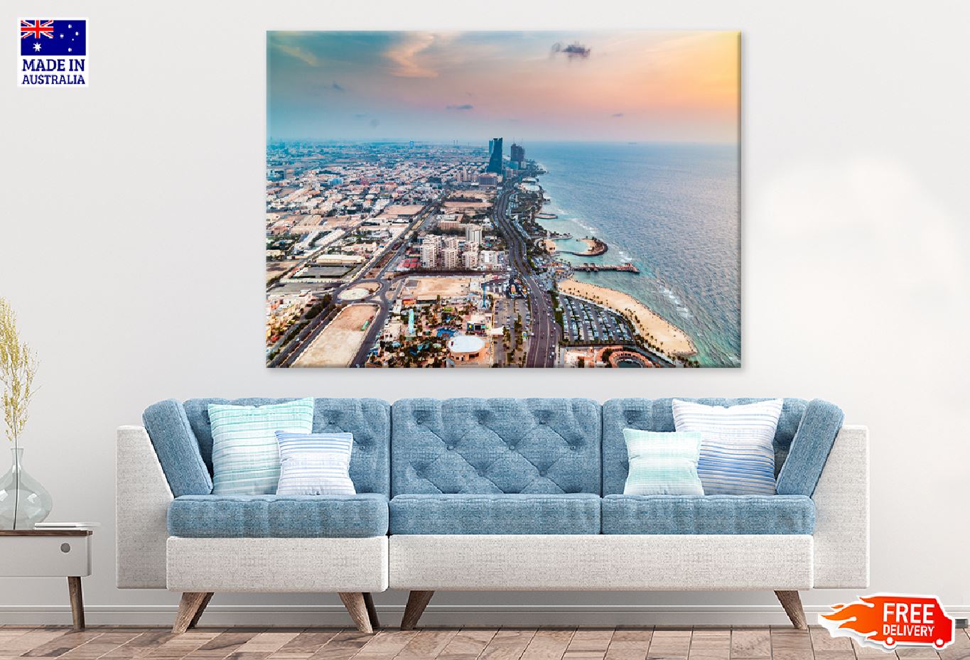 Landscape View of Jeddah City Sea Photograph Print 100% Australian Made