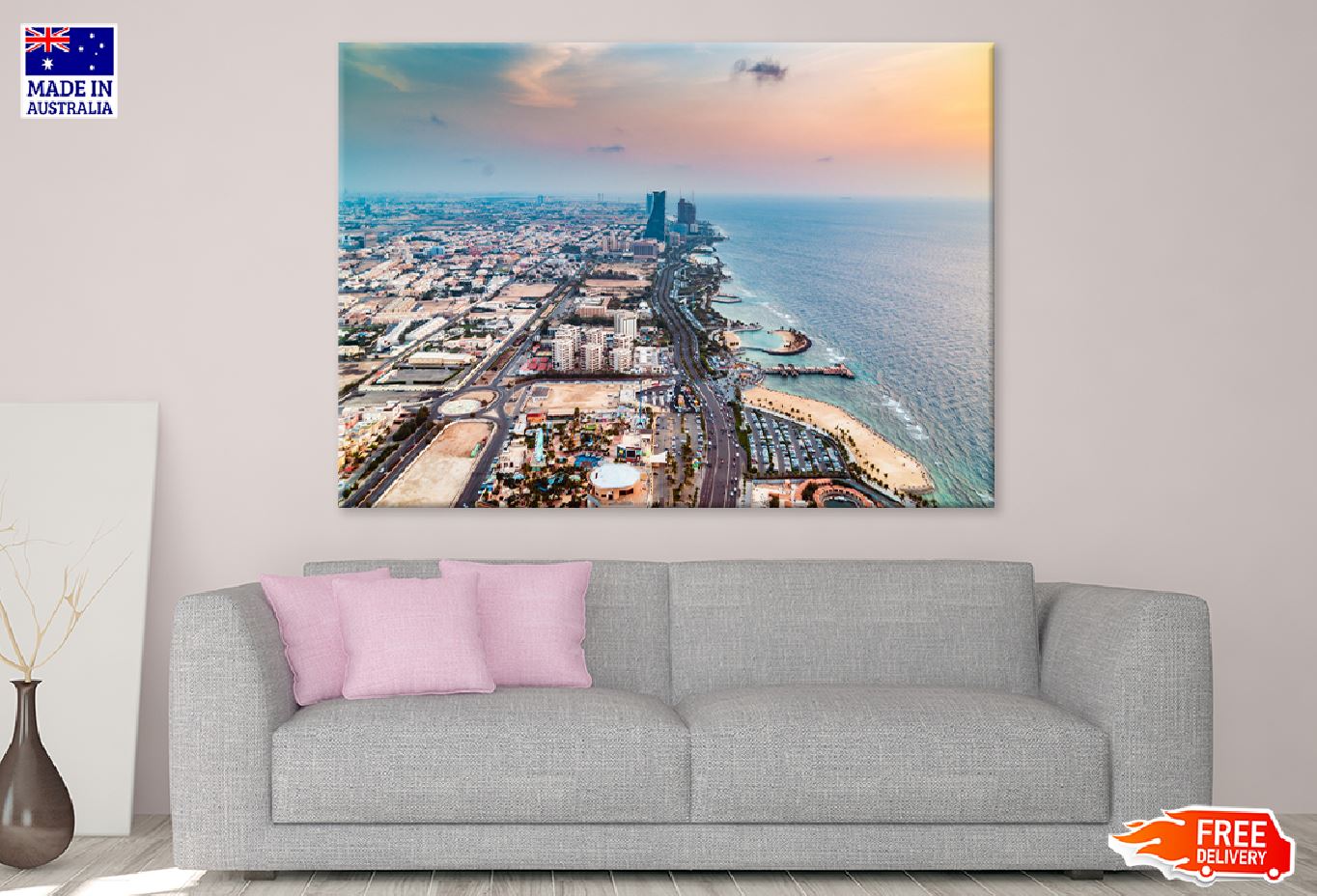 Landscape View of Jeddah City Sea Photograph Print 100% Australian Made