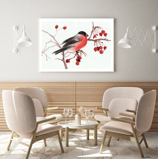 Colorful Bird on Fruit Tree Paint Home Decor Premium Quality Poster Print Choose Your Sizes