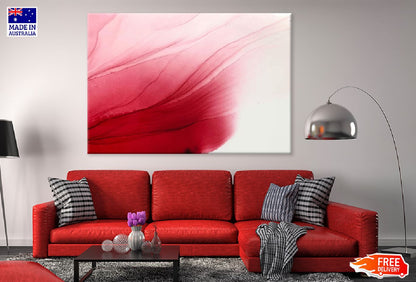 Red Pink Fluid Abstract Design Print 100% Australian Made
